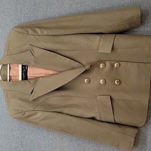 Hernando Trujillo Ladies 100% Pure Wool Blazer Beige Brown Sz M